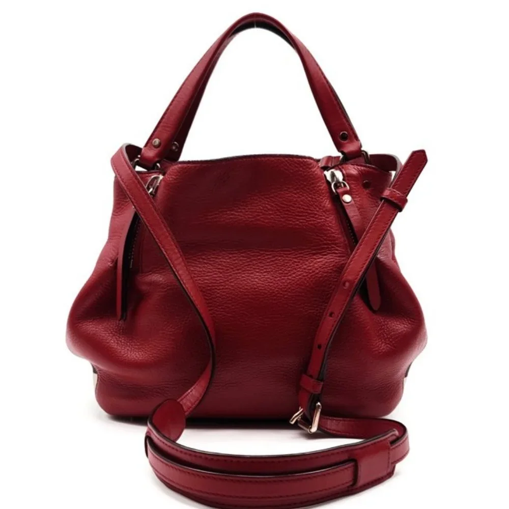 authentic BURBERRY Red Leather Crossbody Bag - Picture 4 of 11